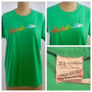 Vintage 80s SCREEN STARS Indialantic Beach Florida Souvenir Graphic T Shirt USA